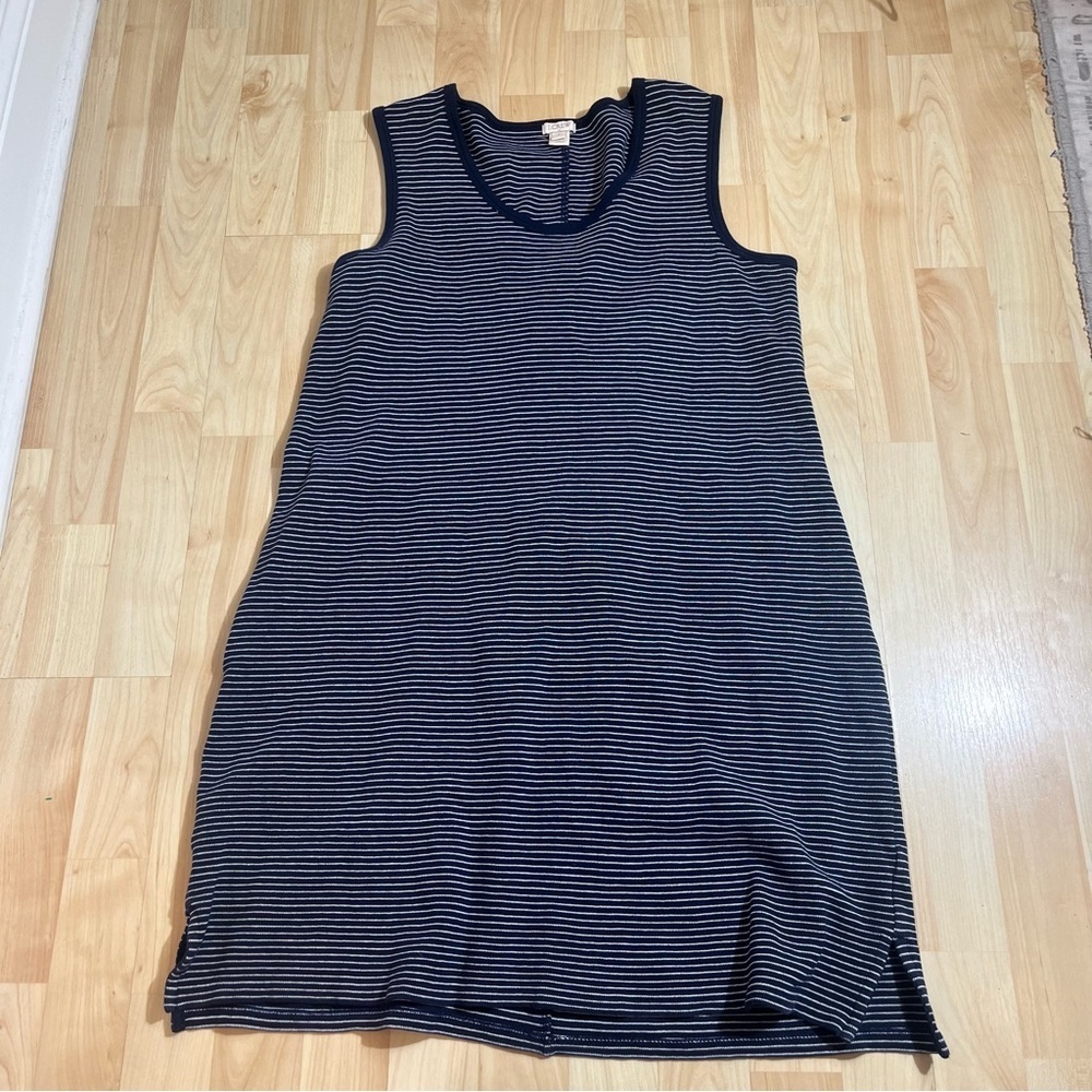 J.‎ Crew striped knit tank dress in navy blue and white cotton Small